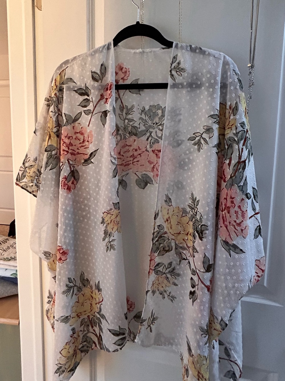 Maurice’s White Floral Kimono Cover-Up
